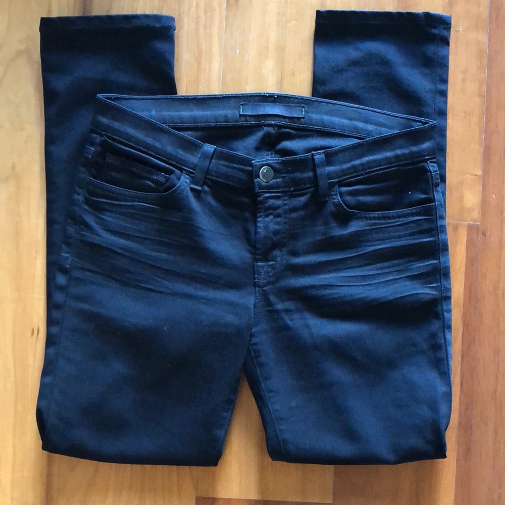 J Brand The Pencil Leg in Black Denim